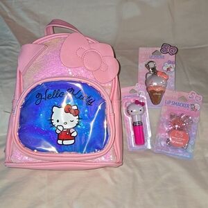 Hello Kitty PU Leather Backpack and a Lip Smacker Trio of Balms
